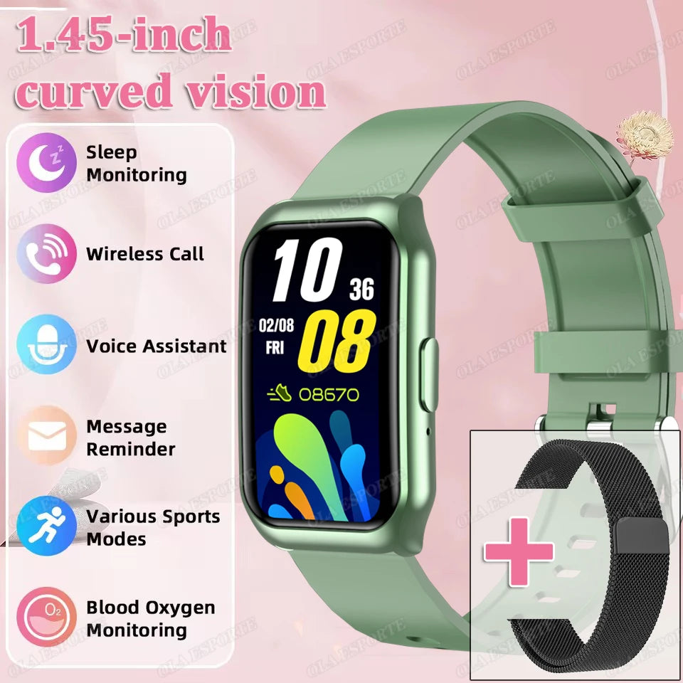 Nouveau écran incurvé montre intelligente 2025 pour montre de santé fréquence cardiaque sang oxygène/pression moniteur de sommeil sport étanche Smartwatch