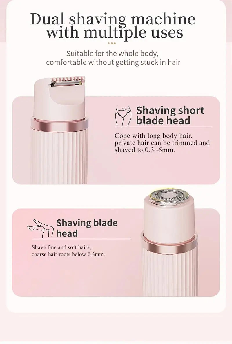 Tondeuse à barbe 2 en 1 rasoir électrique pour femmes Double tête épilation du corps aisselles Bikini tondeuse à barbe rasoir électrique