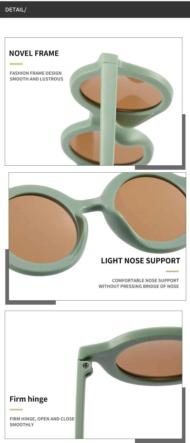 Lunettes de soleil tendance pour enfants de 1 à 8 ans, verres dépoli et décoratifs