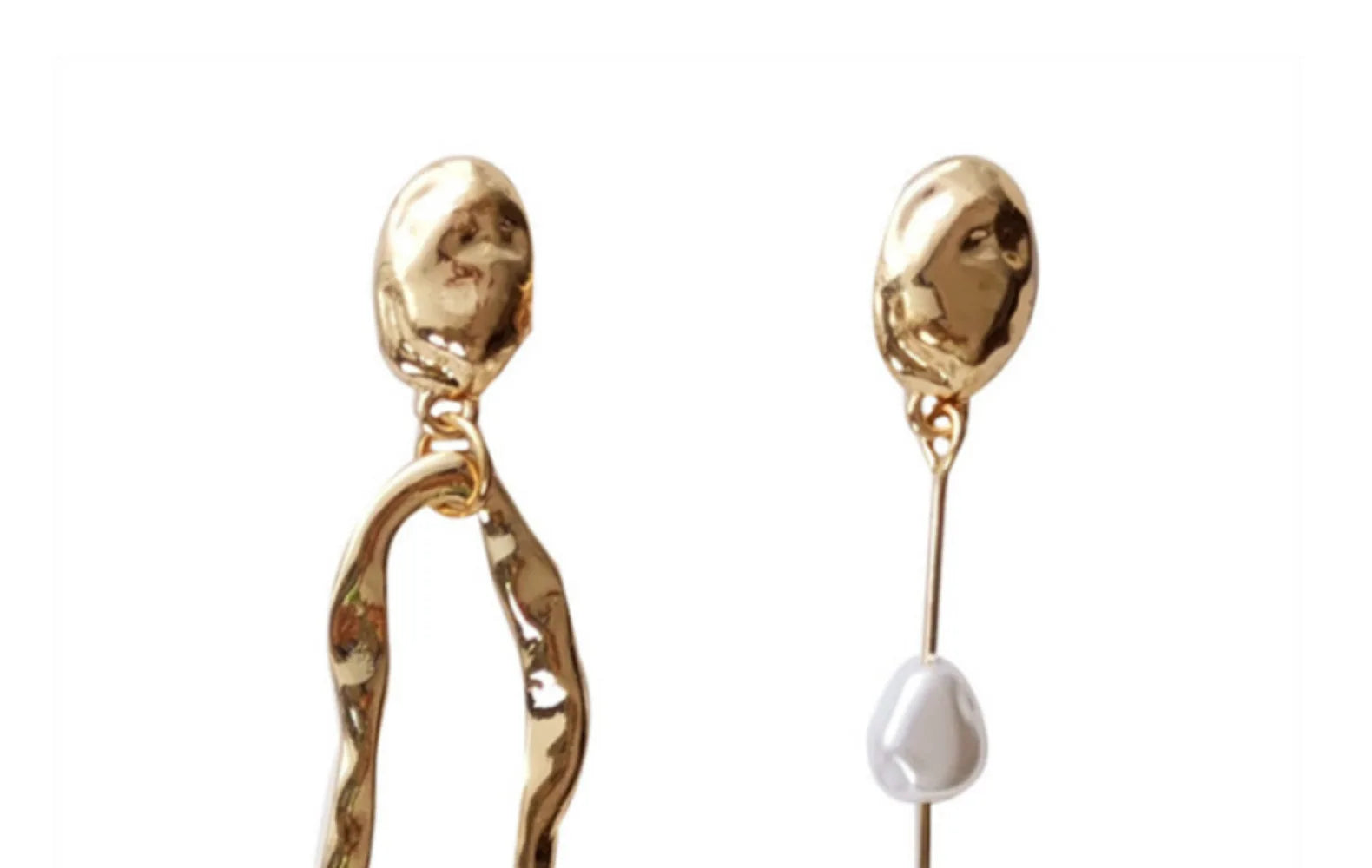 Boucles d'oreilles asymétriques élégantes, perles d'eau douce métalliques, longues et exagérées, bijoux de fête pour dames et filles, cadeaux, nouveau