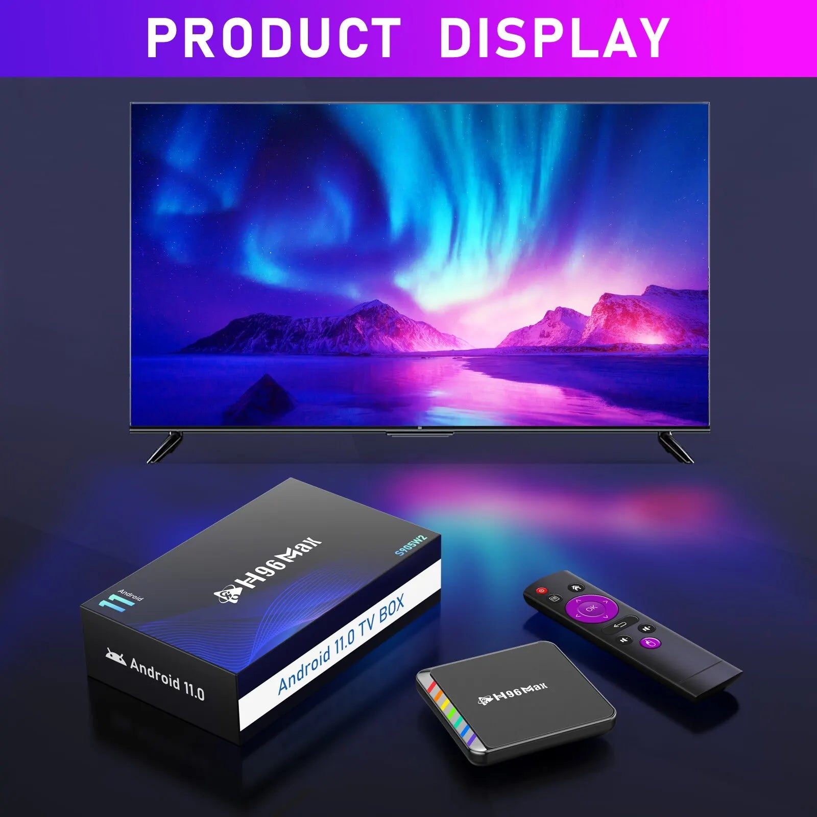 Boîte intelligente de TV Android 11 S905W2 4GB 32GB 64GB AV1 Quad Core WIFI6 4K H96 Max W2 Décodeur Media Player TV Box