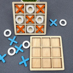 Jeu de puzzle Tic Tac Toe en bois pour deux joueurs, jeu de société interactif de logique et de stratégie, fête de famille, anniversaire, cadeau pour garçons et filles