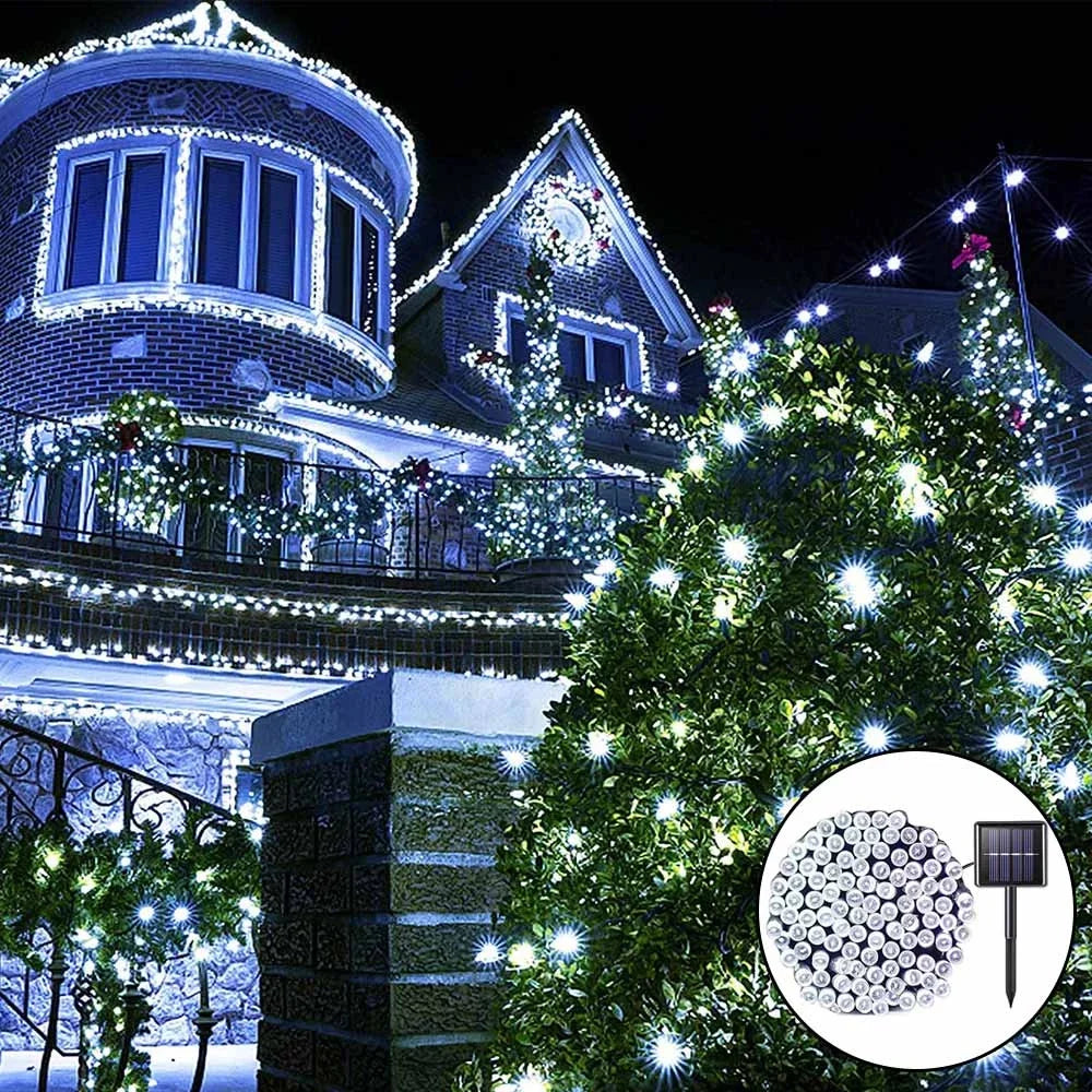 Guirlande solaire d'extérieur étanche, 8 modes, pour la maison, les jardins, fête de mariage, décorations d'arbre en plein air
