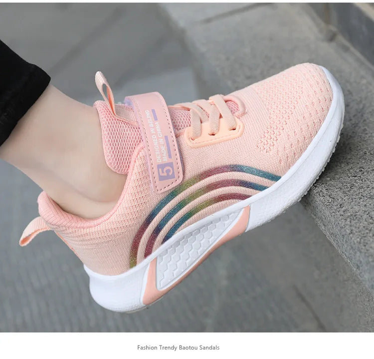 Nouveau Design rouge formateurs chaussures pour enfants filles confortable plate-forme fille chaussures de sport grande taille 38 enfants baskets de course