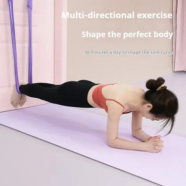 Ensemble de Yoga aérien en soie pour femme, hamac, jambes arrière, étirement, balançoire, accessoires de Pilates, ceinture de Fitness élastique, équipement de gymnastique à domicile