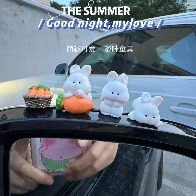 Accessoires d'intérieur de voiture, décorations de console centrale de voiture, accessoires de voiture de lapin mignon, accessoires de véhicule électrique