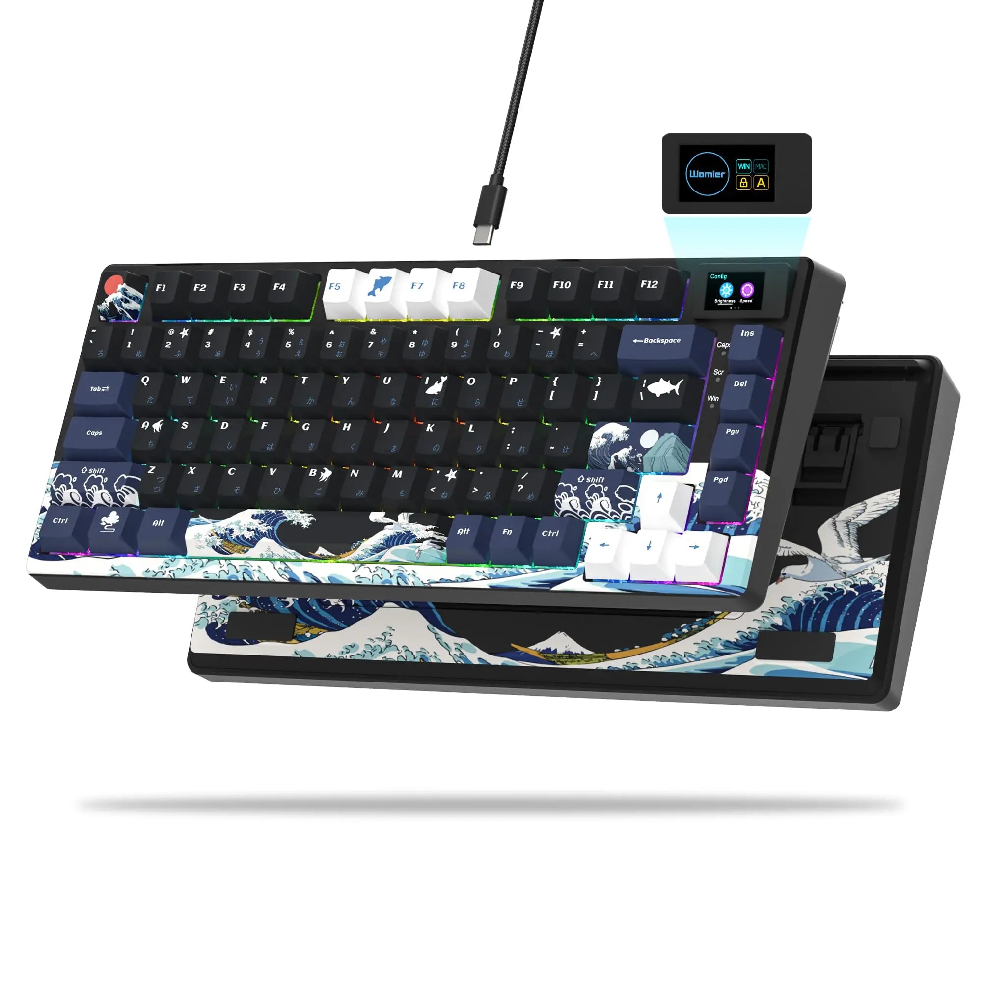 Womier S-K80 75% clavier avec écran OLED couleur clavier de jeu mécanique échange à chaud clavier joint montage rvb clavier personnalisé