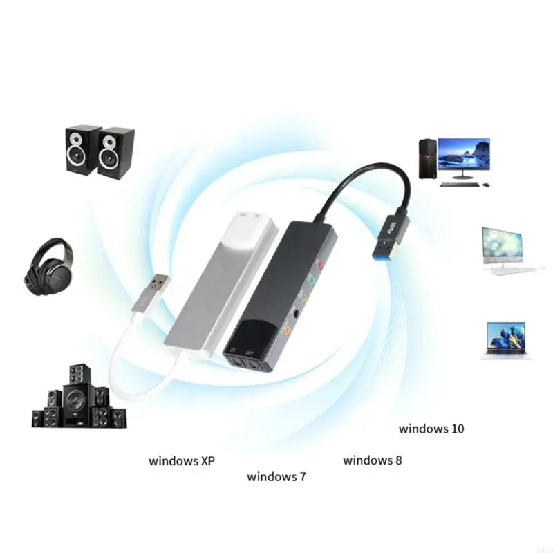 External USB sound card with microphone inputs, line inputs, and optional optical DIF output for professional-quality sound editing