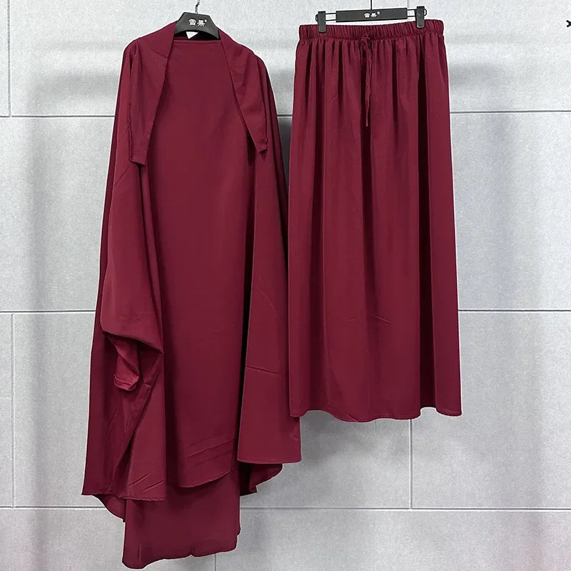 Abayas du Ramadan pour femmes musulmanes, ensemble de 2 pièces, robe Hijab, vêtement de prière, Abaya, longue tiens imar, robe arabe, vêtements islamiques