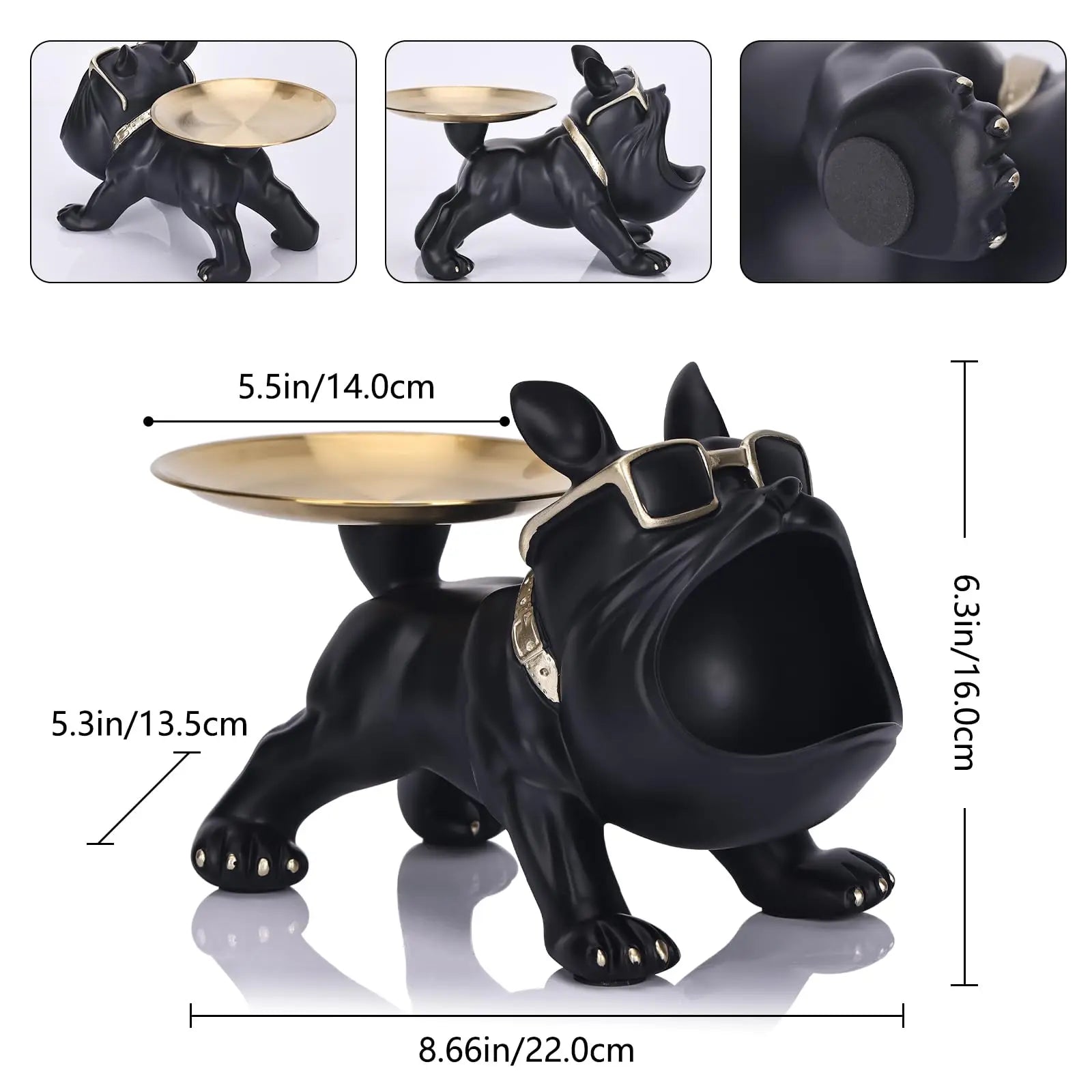 30cm Bulldog Dog Statue, Resin Craft, Home Decor, Animal Ornament, Puppy Sculpture with Storage Box, Art Sculpture for the Home