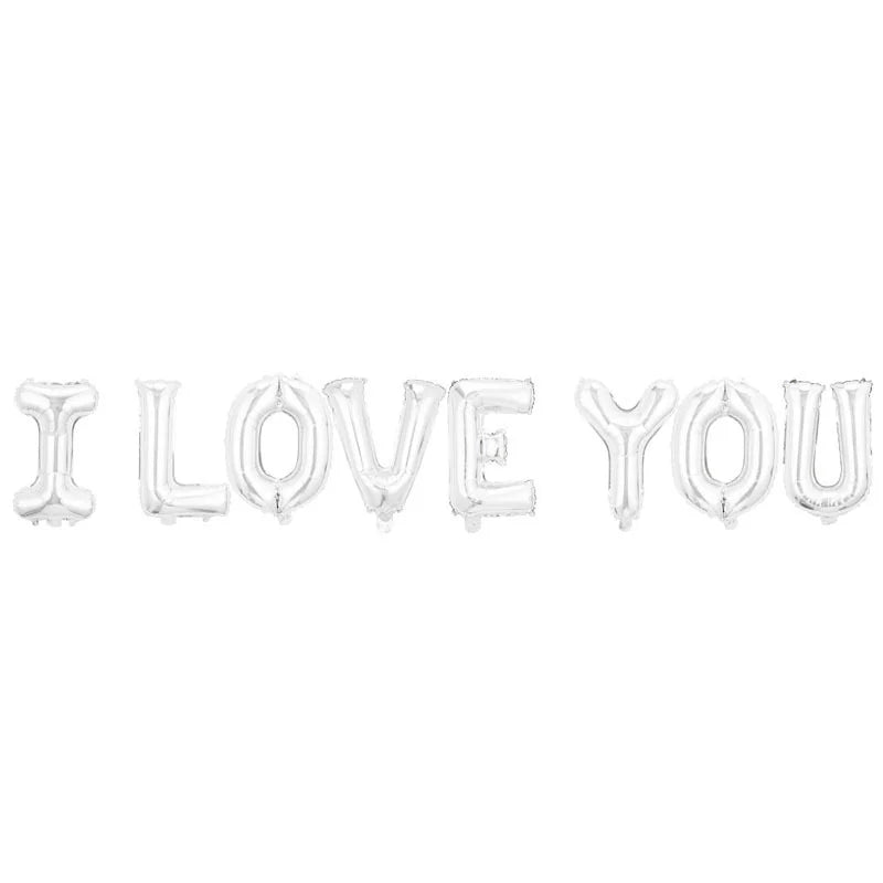 Bannière de lettres I Love You de 16 pouces, ballons de décoration Big Love pour la saison de mariage, fiançailles, cadeau de mariée, fête des mères