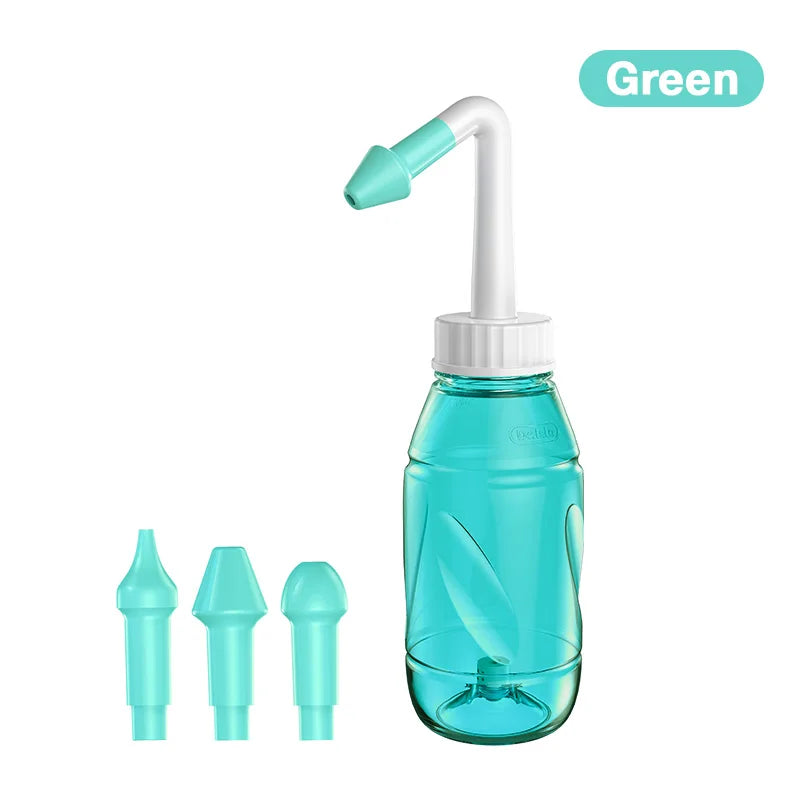 Nasal cleaner for sinusitis, nasal wash, for adults and children, allergic rhinitis treatment, nasal irrigator, neti pot, nasal cleaning tool, 330ml