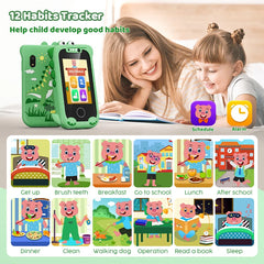 Téléphone jouet intelligent pour enfants, téléphone de jeu à écran tactile, lecteur de musique MP3 avec double caméra pour fille et garçon, cadeaux de noël et d'anniversaire
