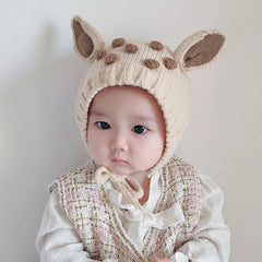 Bonnet de protection des oreilles Elk Cartoon pour enfants, bonnet de Noël pour enfants, cache-oreilles chauds pour nouveau-né, joli cadeau pour bébé, hiver