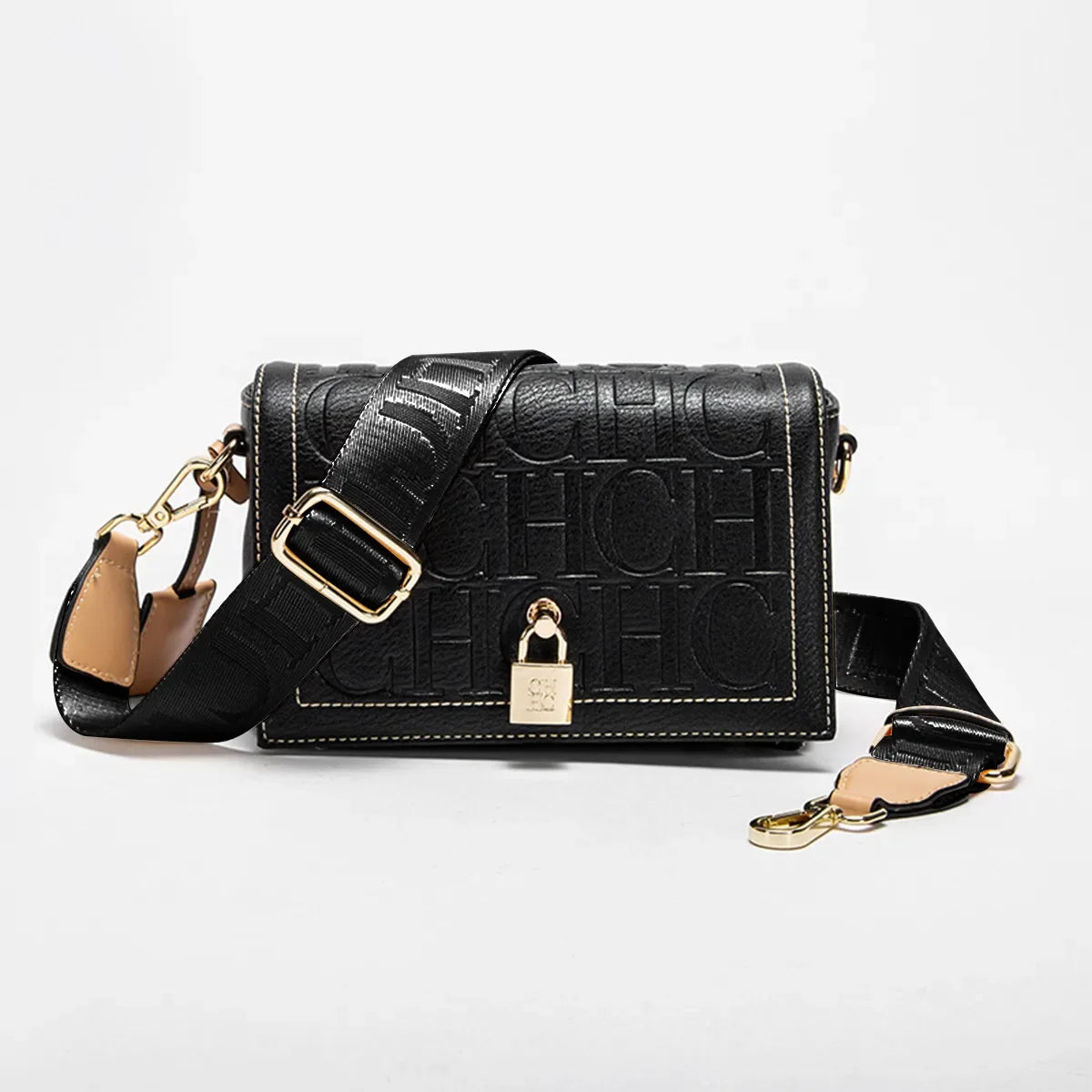 Women's shoulder bag, luxury brand, solid color fashion, printed handbag, fashion design, metal accessory model, buckle, 2025
