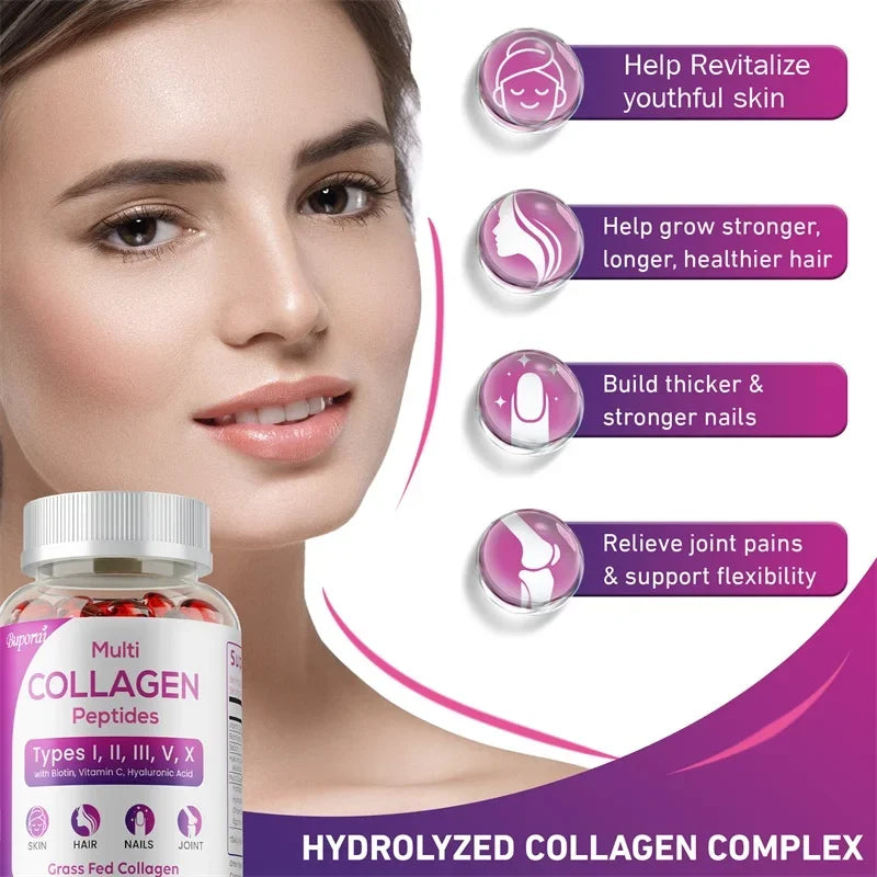 Peptides au collagène - Nutre la peau, Ralent le vieillissement, favorise les cheveux sains, les ongles forts et améliore la digestion intestinale