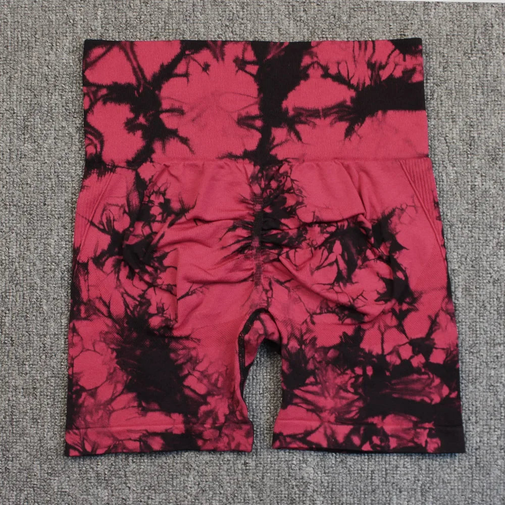 Short de Yoga Tie-Dye pour femmes, short de sport à haute élasticité, Push Up, course à pied, entraînement, Fitness, Leggings de sport courts pour femmes
