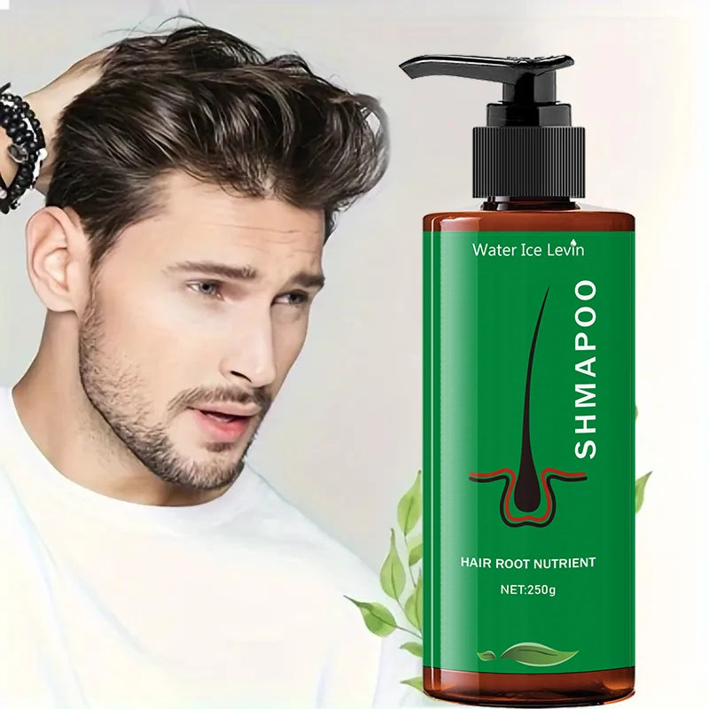 Shampoing nutritionnel racine 250g, adapté aux types de cheveux normaux de formule hydratante, soins capillaires quotidiens, conception de bouteille lisse, ingrédients naturels