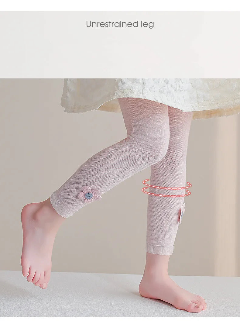 Leggings pour filles, pantalons ajourés pour enfants, vêtements d'été pour enfants, pantalons crayon à fleurs, Style coréen