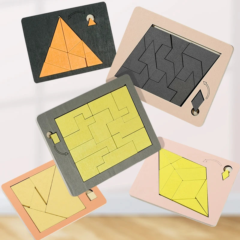 Puzzle en bois pour enfants, planche en bois, Montessori, apprentissage 3d, planches d'activités éducatives précoces, jouets pour enfants