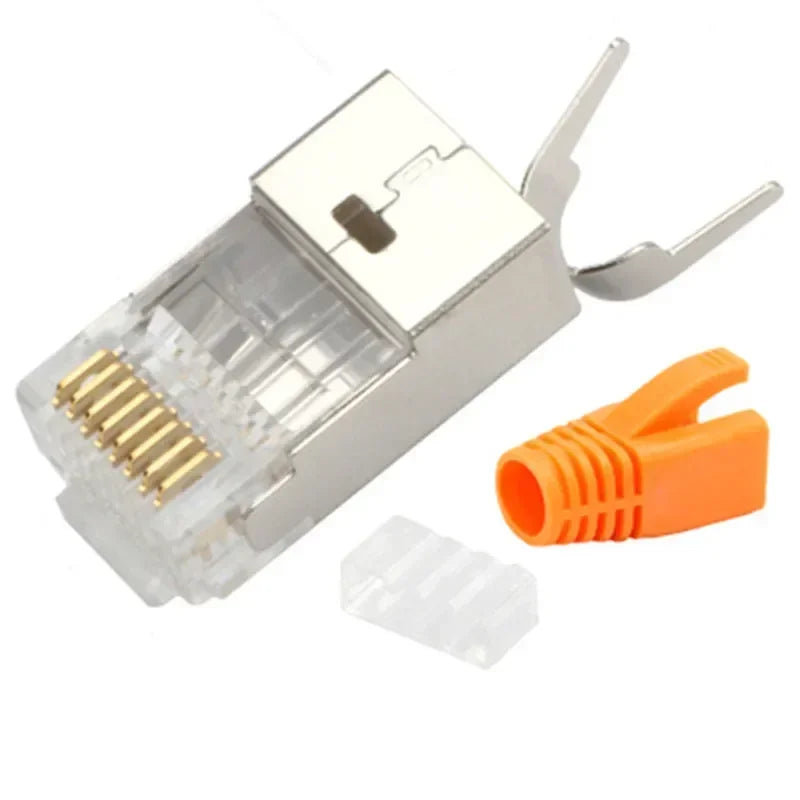 Connecteur RJ45 CAT7 prise Ethernet connecteurs RJ 45 50U 8P8C bouclier Cat 7 connecteur réseau 1.5mm diamètre du fil avec démarrage