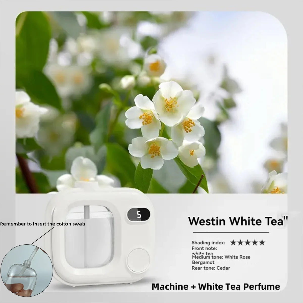 Aromatherapy diffuser, automatic fragrance sprayer for home, bedroom, and bathroom. Air freshener spray.