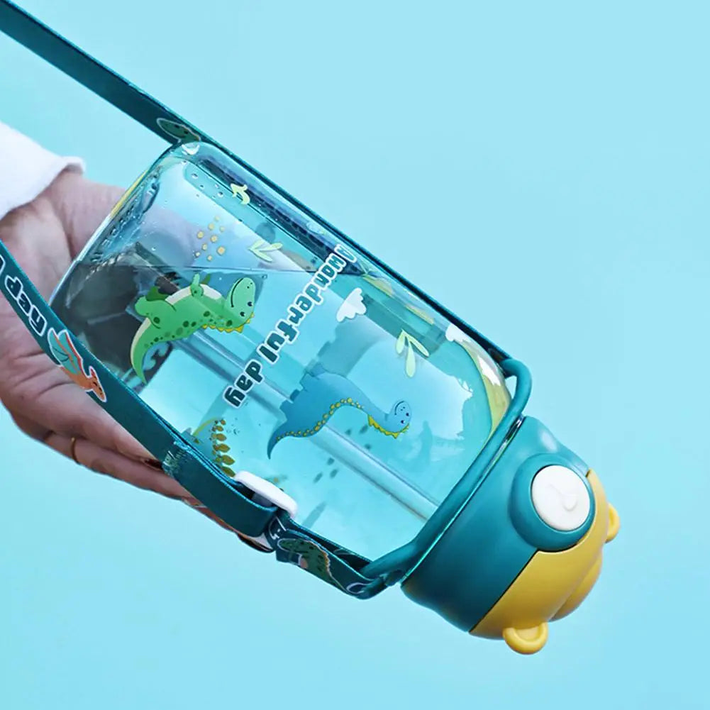 Bouteille d'Eau Portable avec Paille pour Enfant, Sans BPA, Étanche, pour l'Extérieur, 650ml