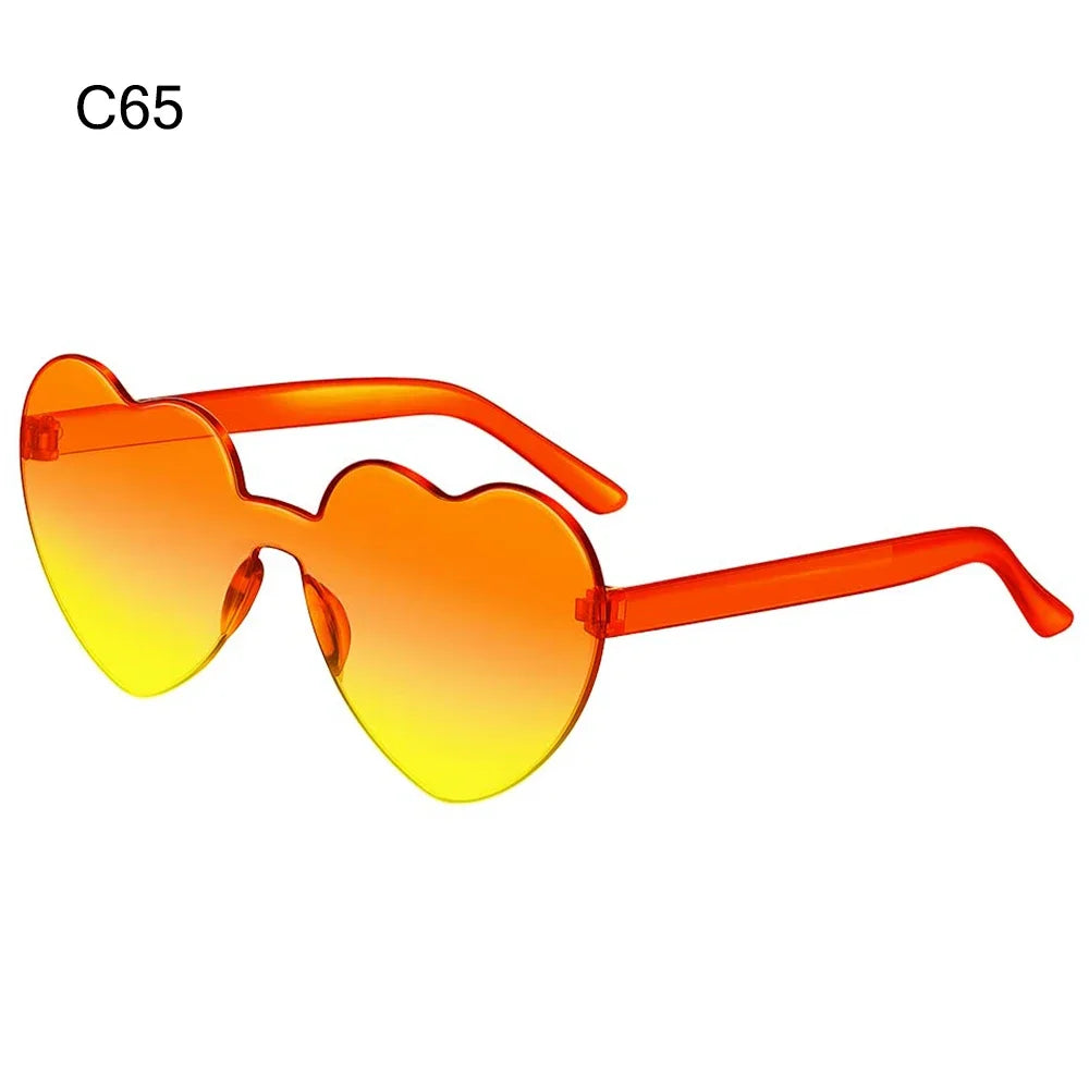 Lana del rey-Lunettes de soleil en forme de cœur pour femmes, lunettes de soleil rétro, lunettes de protection UV400, grand cadre, effet d'amour, luxe, 1PC