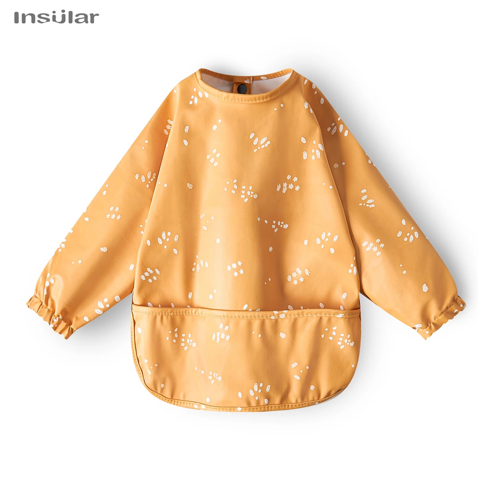Nouveau bavoir bébé avec poche pour accessoires d'alimentation bavoirs pour enfants imperméable à manches longues bavoirs tabliers à manches longues