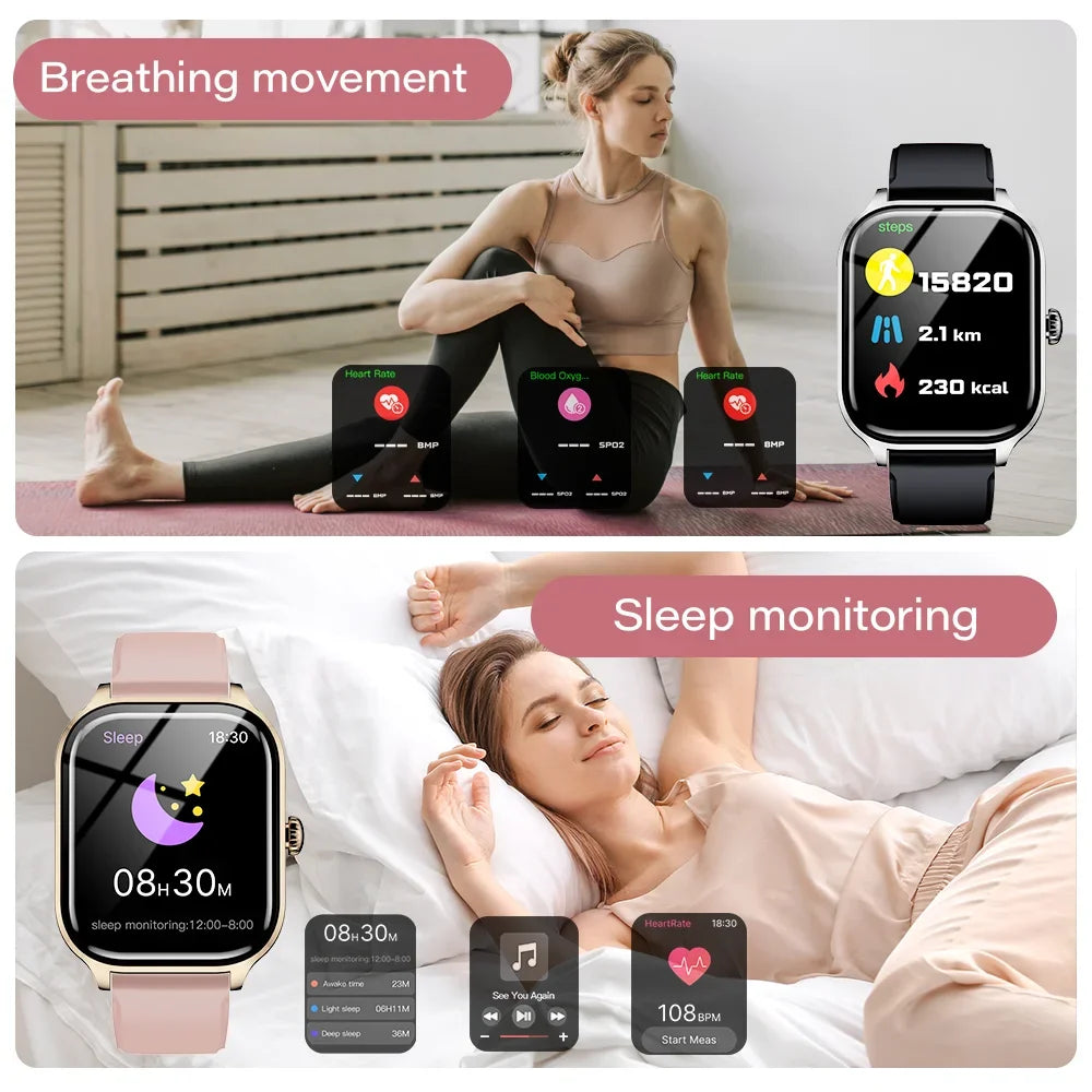 H9 montre intelligente hommes femmes cadeaux 2.01 ''écran tactile complet Sport Fitness Tracker Smartwatch BT appel montre-bracelet numérique 5 pièces