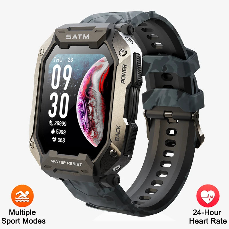 Montre intelligente étanche IP68 Iko pour hommes, horloge intelligente de natation, sports de plein air, suivi de la condition physique, moniteur de santé, montre intelligente pour Android, IOS