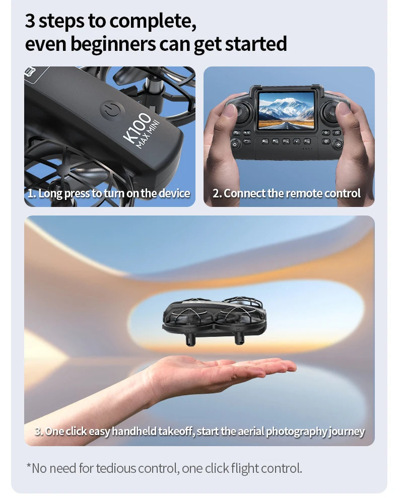 K100 MAX Mini GPS Drone 8K HD caméra vidéo en temps réel transmission écran contrôle évitement d'obstacles photographie aérienne RC quadrirotor