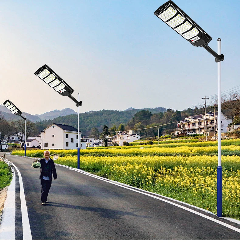 10000W Ultra Powerful Outdoor Solar Lights, 320° Wide Beam Angle, Adjustable Brightness Streetlights