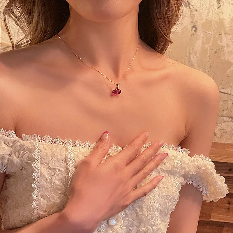 Collier de personnalité pour femme, bijoux de mariage, cadeaux d'anniversaire, vin rouge, aucun pendentif couleur or, ensemble de boucles d'oreilles, mode