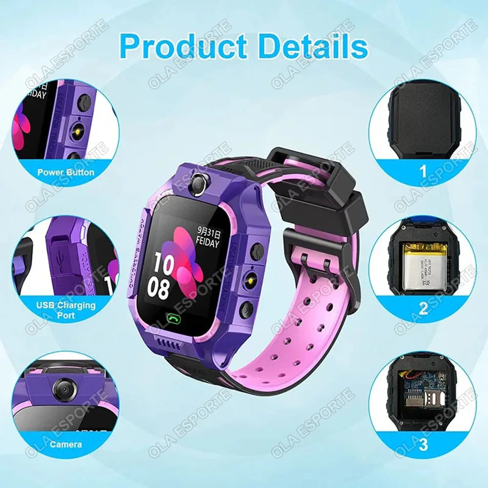 Enfants montre intelligente 2G SOS GPS localisation carte Sim appel montre intelligente caméra montre étanche cadeau pour Ios Android enfants cadeaux 2025