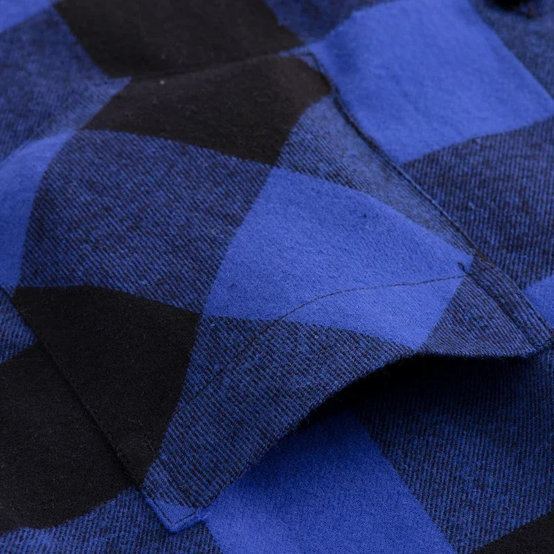 Chemise décontractée en coton à carreaux pour hommes, chemise habillée en glouton, manches longues, coupe couvertes, mode printemps et automne, 2025