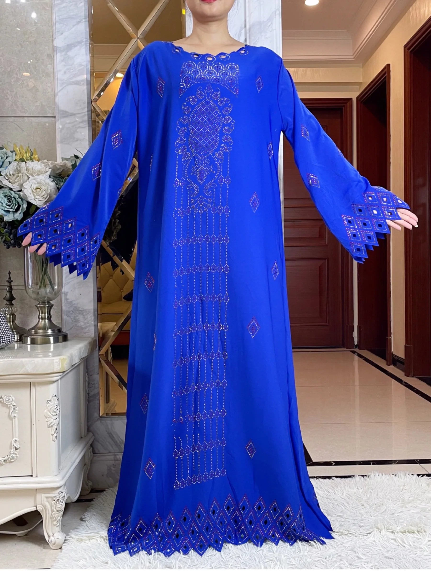 2024 mode diamants conception creuse Abaya Ramadan Eid fermé longue Abaya dubaï femmes robe musulmane modeste vêtements islamiques