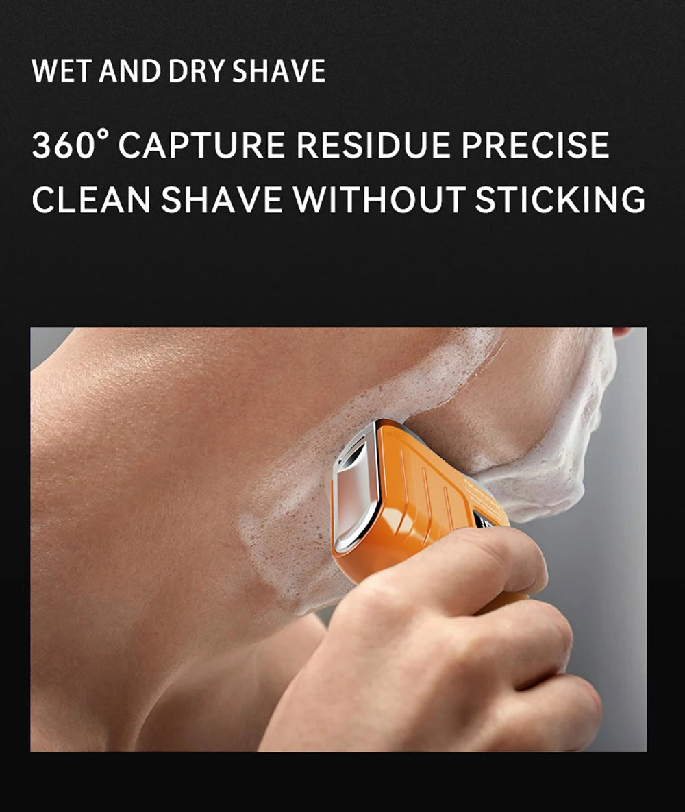 Rasoir électrique hommes tondeuse à barbe utilisation sèche et humide double lames rasoir USB Rechargeable Mini Portable visage barbe rasoir pour voyage à la maison