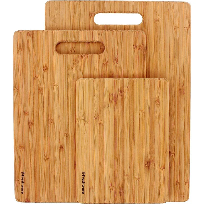 Planches à découper en bambou pour la cuisine, planche à découper en bois pour hacher de la viande, des fruits, du fromage, lot de 3