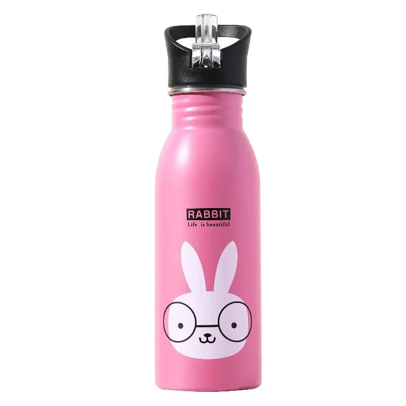 Bouteille d'Eau Froide Portable en Acier Inoxydable pour Enfant, Bouilloire pour Cyclisme et Camping, Style Kawaii