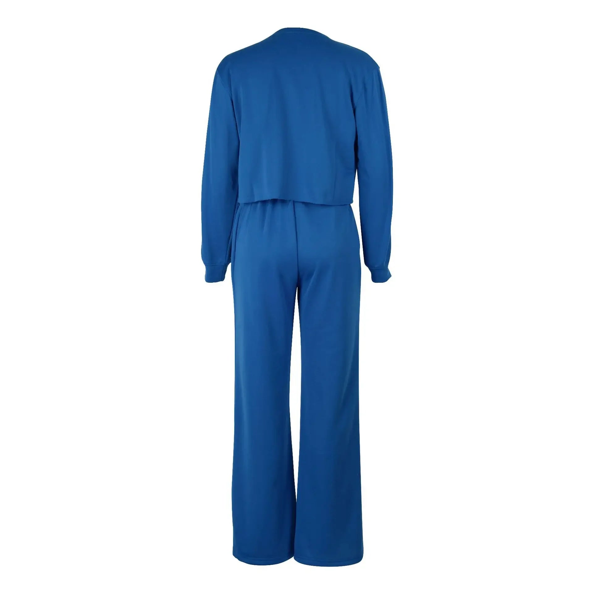Ensemble de vêtements pour femmes, pull + pantalon, 2 pièces, costumes d'hiver épais et chauds, couleur unie, survêtement décontracté