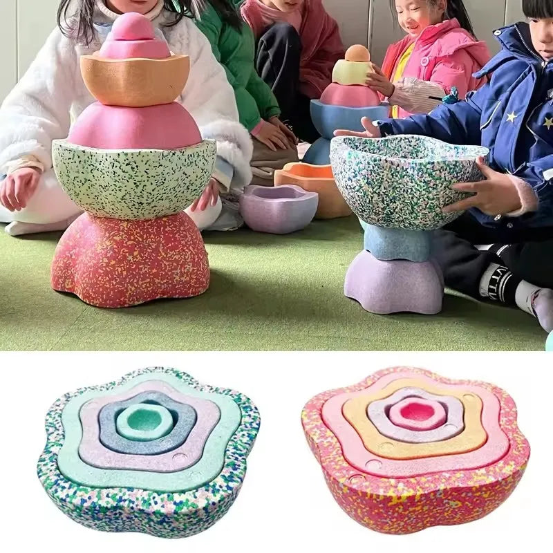 Jouets Stapstones d'équilibre pour enfants, intégration sensorielle, jouets en mousse, jouets d'équilibre sportif, ensemble de 5 pièces