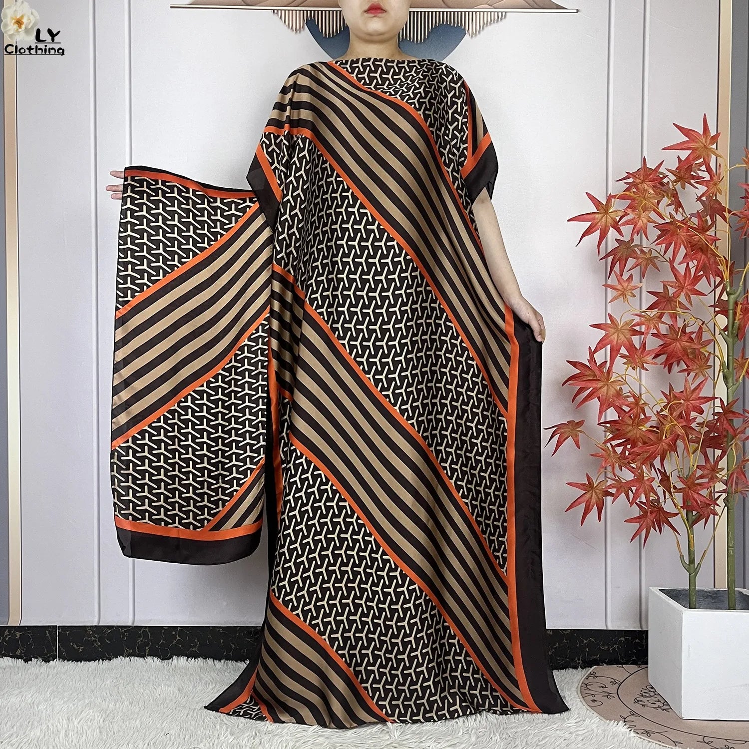 Muslim abayas with belt for women, African maxi dress, elegant evening dress, soft printed turban, new fashion, 2023