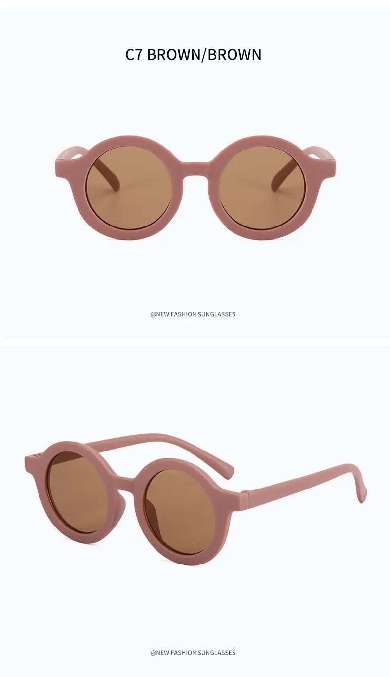 Lunettes de soleil tendance pour enfants de 1 à 8 ans, verres dépoli et décoratifs
