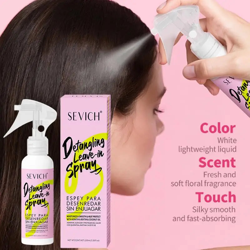 Keratin hair smoothing spray, conditioner, keratin hair treatment for dyeing, anti-frizz, damaged hair, softens, shine-enhancing treatment oil