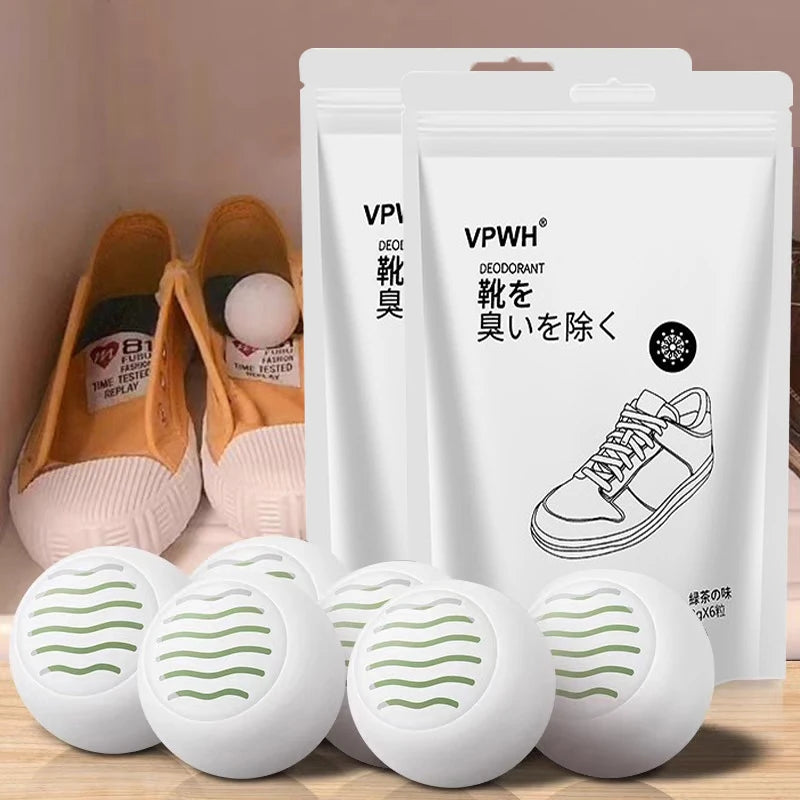 Désodorisant et désodorisant pour chaussures, 6 pièces, parfum fruité, déodorant essentiel pour soins des pieds