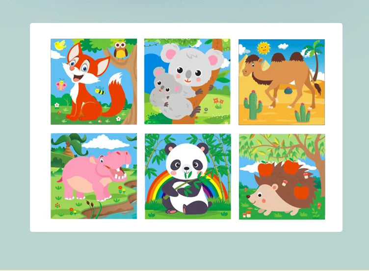 Puzzle en bois peint à Six côtés, blocs de construction tridimensionnels pour animaux de la circulation, jouet éducatif pour l'éducation précoce