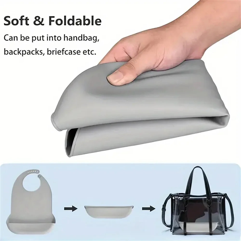 Grands bavoirs imperméables en Silicone pour adultes, de qualité alimentaire, avec poche, aide à l'alimentation, pour hommes et femmes âgés, accès aux vaisselle Portable