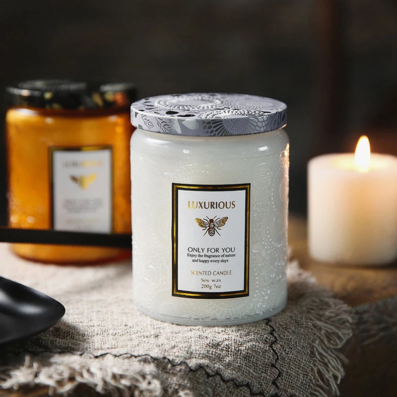 Bougie parfumée en pot de 7 OZ, bougie de soja naturelle, bougies aromatiques de sérénité, bougies parfumées décoratives pour la maison, cadeau pour amis