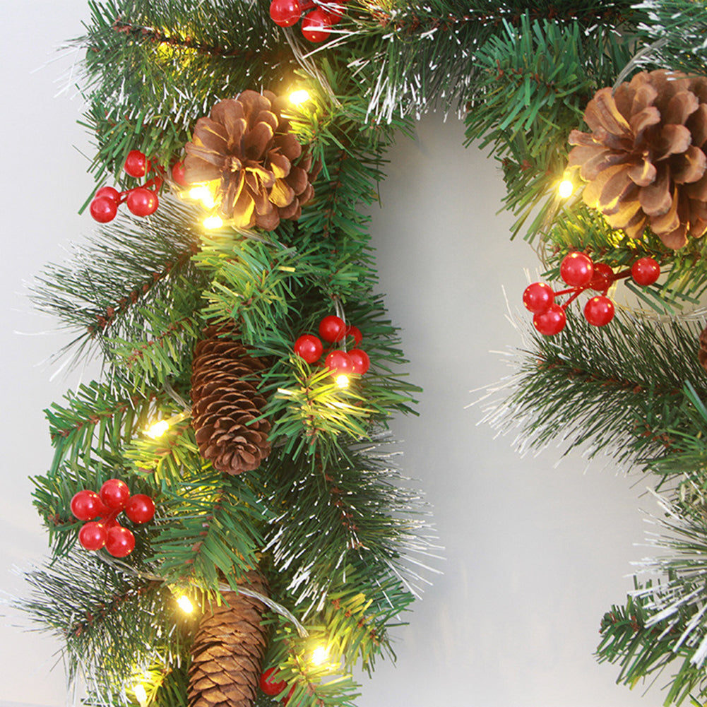 Rattan Festival Garland, 1.8/2.7M, Red Berry Branches, Elegant Party Decoration, Home Wall Door